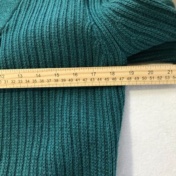 Duluth Trading Co. cotton wool high neck buttons green pullover knit sweater S - Picture 6 of 8